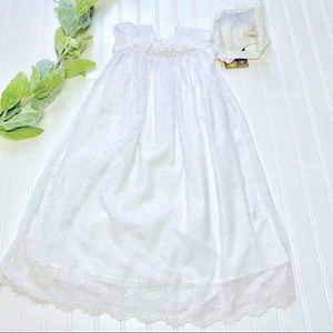 BABY BISCOTTI Lace Gown & Bonnet NWT
